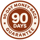 90-day money-back guarantee seal